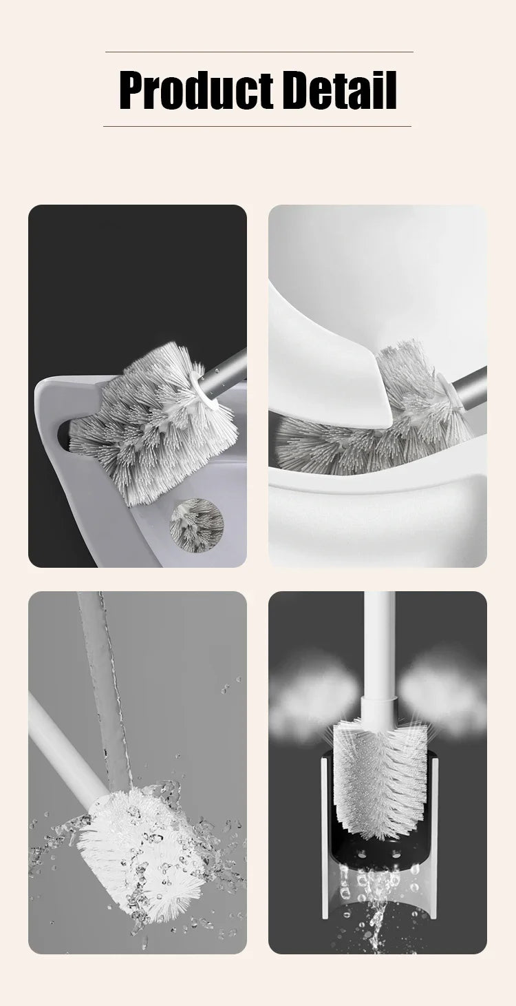 Bathroom Toilet Brush Holder Cleaning Tools Space Aluminum Wall Mounted No Drill Vertical Toilet Brush Bathroom Accessories