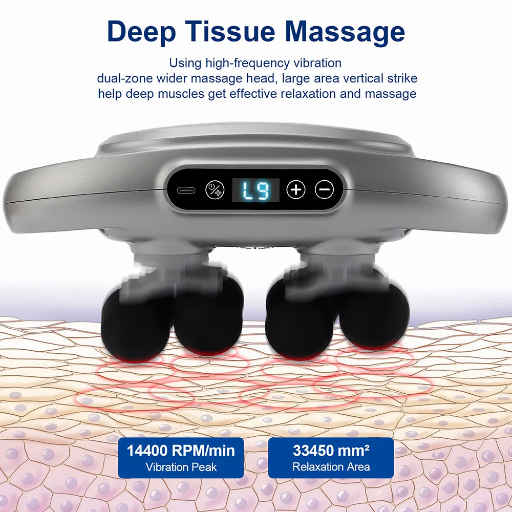 12-Head Fascia Gun High-Frequency Vibration Body Massage Gun Back and Waist Massager Neck Shoulder Massager Muscle masajeador