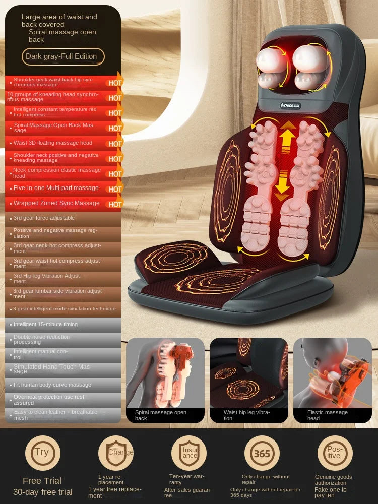 Dual-purpose Heat Cushion Lumbar Spine Shoulder Cervical Back Heat Massage Kneading Shoulder Neck Massager with Remote Control