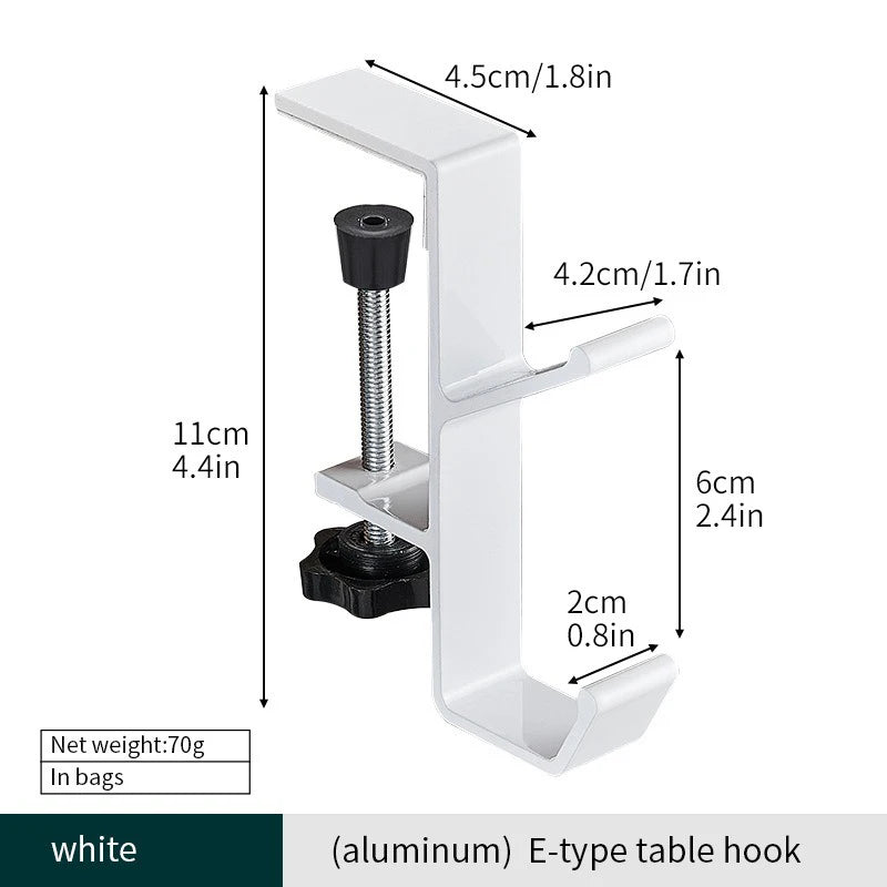 1pcs Punch-free Desk Hook Adjustable Desk Edge Hook Multi - Functional Gaming Headset Hanging Hook Home Office Organizer