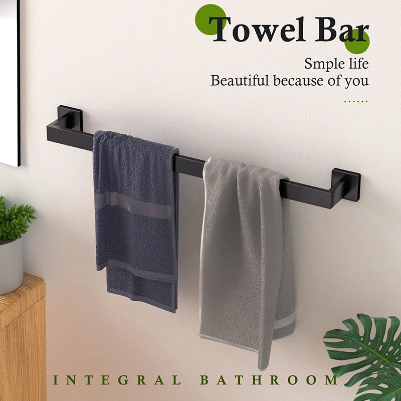 Bathroom Accessories Set Matte Black Wall Shelf Toilet Roll Paper Holder Robe Hook Hanger Towel Rail Bar Rack Ring Bath Hardware