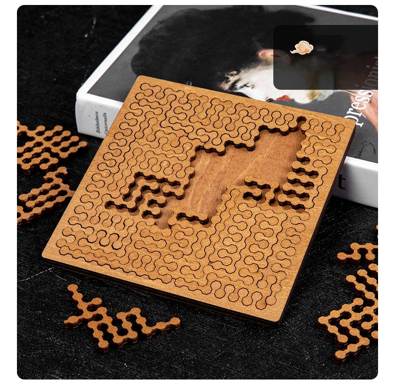 Impossible Wooden Puzzle IQ Puzzles for Adults Impossible JigSaw Puzzles Brain-teaser Ten Level Difficulty Tangram Board Games