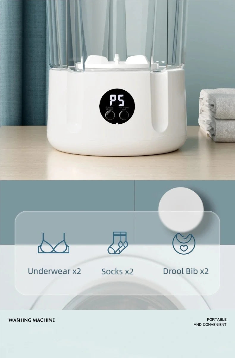 TINSOL Portable Mini Washing Machine Laundry Device Perfect for Travel Socks & Underwear Cleaning Effortlessly Clean Your Clothe