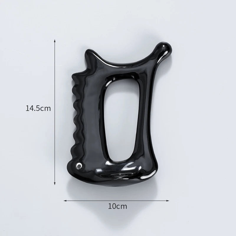 White Ceramic Scraping Board Facial Guasha Handheld Full Body Universal Type Acupoint Massager Lymphatic Drainage Massager