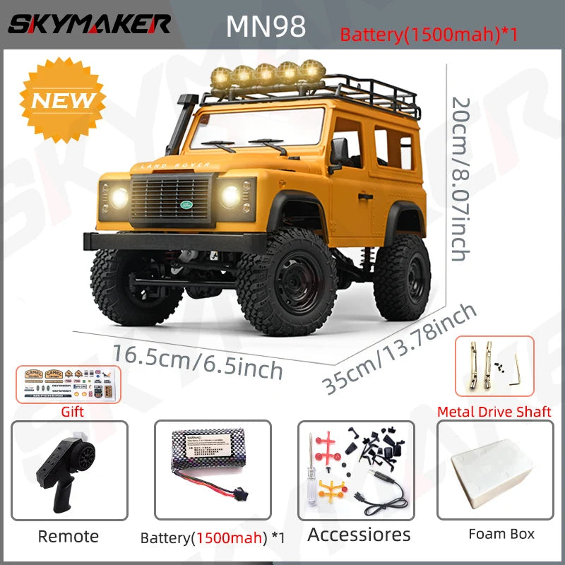 New MN99s MN98 1:12 MN Model RTR Version RC Car 2.4G 4WD RC Rock Crawler Defender Remote Control Car 1/12 RC Truck Cars Toys