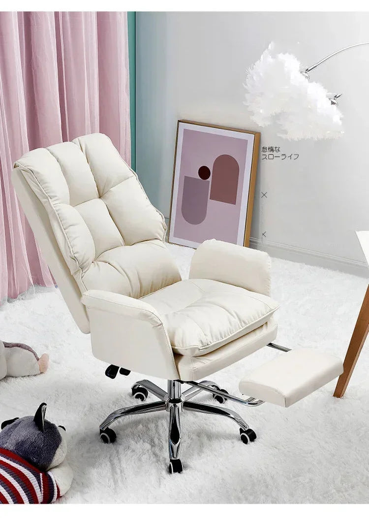 NEW PU Leather Office Chair Pink Gaming Chair Computer Swivel Gamer Live Ergonomic Chair Home Bedroom Sofa Armchairs Furniture