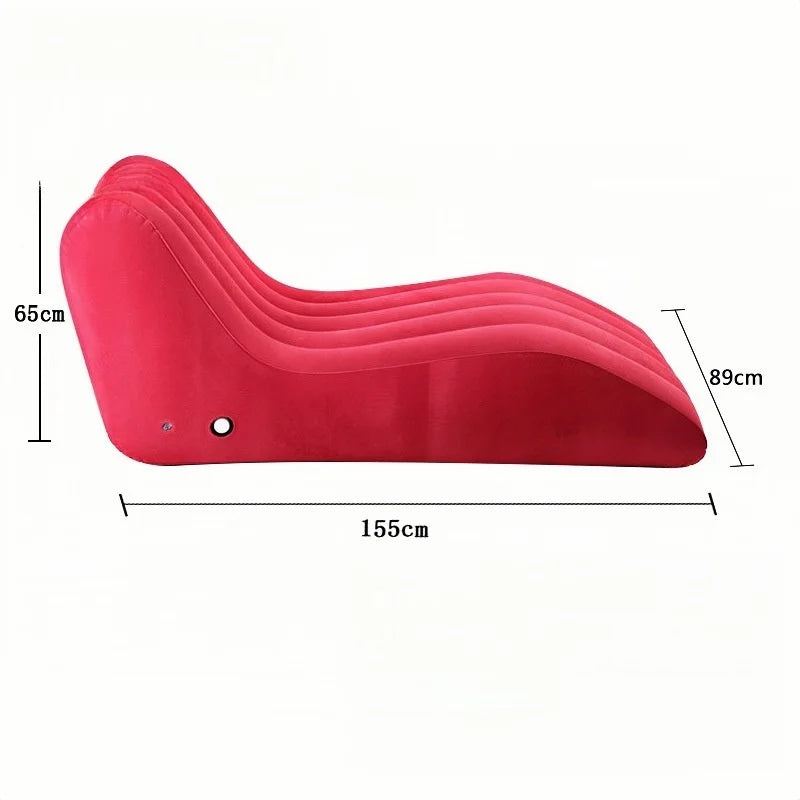 Leisure Inflatable Sofa Thickened Plush Lazy Sofa, S-Shaped Portable Inflatable Sofa Lounge Chair, Leisure and Comfortable Type