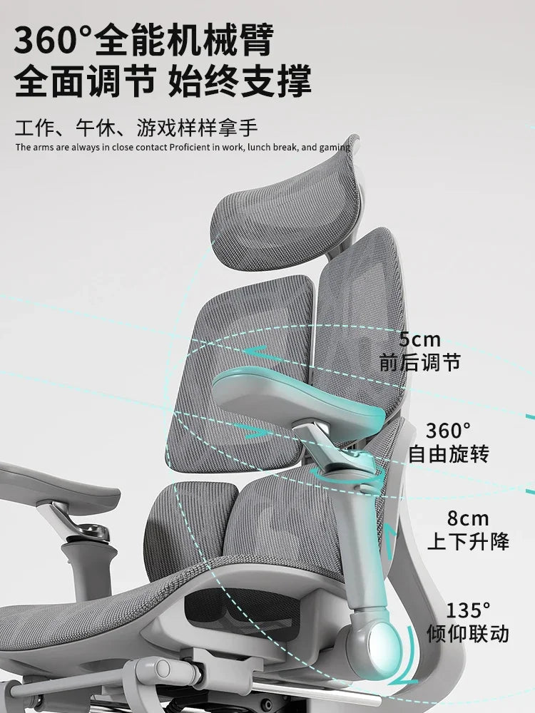 Ergonomic Lift Office Chair with Lumbar Support Household Gaming Esports Chair Household Computer Chair