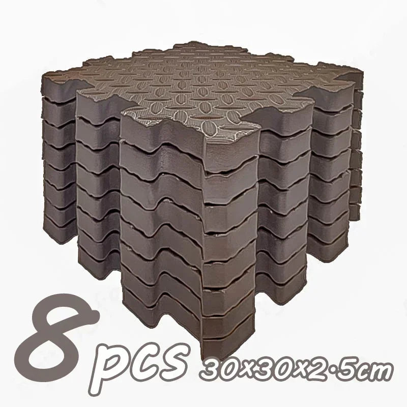 8Pcs/2.5cm Thick Nonslip Baby Crawling Play Mat Soundproof Puzzle Gym Mat for Children's Room and Eco-Friendly Puzzle Mat