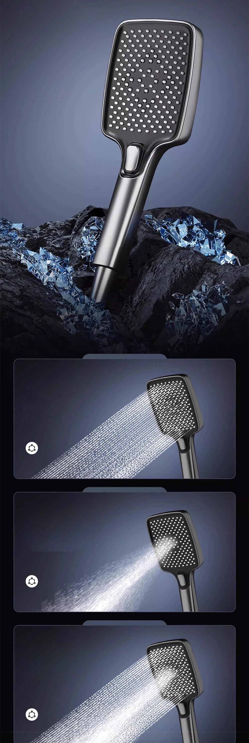 Hot Cold Piano Digital Shower Set 12 Inch Rainfall Shower Head Brass Bathtub Mixer Faucet Thermostatic Bathrooom Shower System