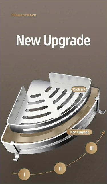 1 Piece Of White Storage Rack For Bathroom Storage Bathroom Partition Wall Mounted Triangular Square Bathroom Accessory