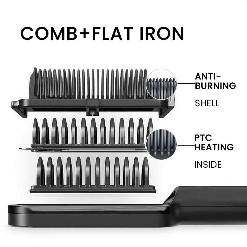KSKIN Hot Sale Hair Straightener 2 in 1 Brush Multifunctional Professional Hair Flat Iron Hair Comb