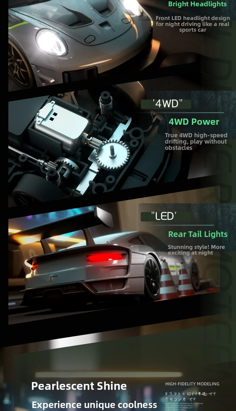 2025 New, Limited Edition Rc Drift GT3 RS 911 mi SU7 1:24 Drift Racing Car, Racing Kids Gift with High Speed Remote Control