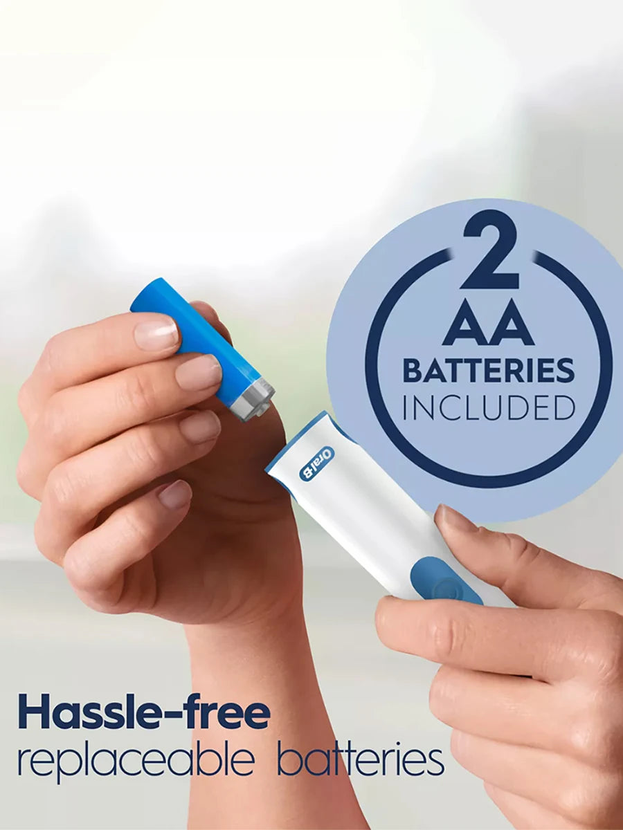 Oral B Rotation Electric Toothbrush AA Battery 7600 Rpm Cross Action Cleaning Teeth Tooth Brush with Brush Refills
