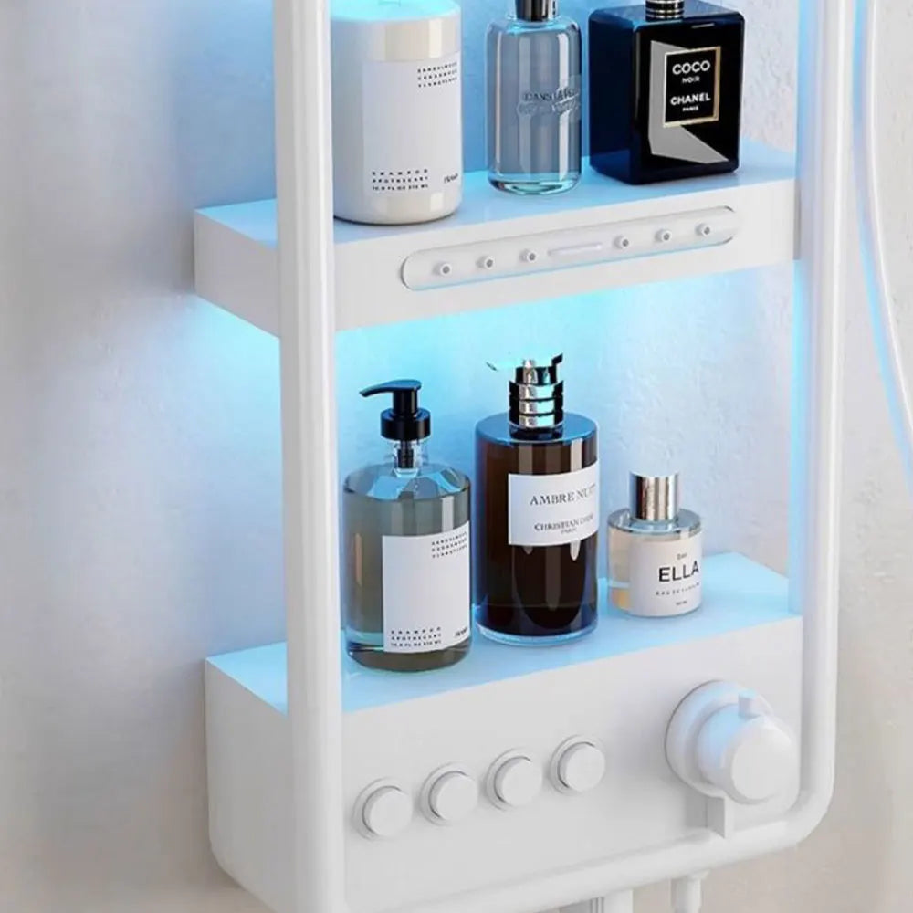 Luxury Smart Bathroom Fuacet Shower System LED Digital Display Thermostatic Mixer Shower Panel SPA Massage Back Spray Shower Set