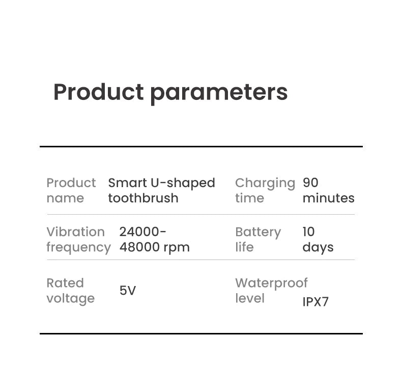 Adult U-shaped Automatic Toothbrush 360° Full Mouth Whitening Wireless Charging Waterproof Brush Ultrasonic Electric Toothbrush