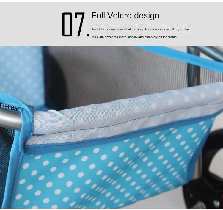 Lightweight Folding Pet Trolley Cat, Dog and Cart Three-wheeled Pet Cart Go Out Cart Supplies Dog Stroller