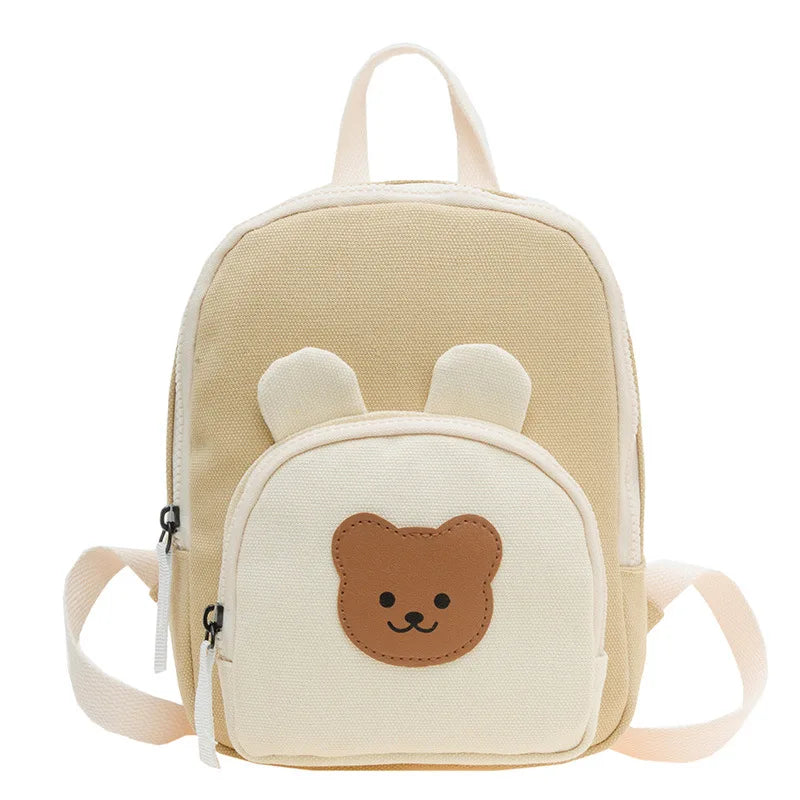 Korean Canvas Kids Backpack Kawaii Children's Handbags for Girl Kindergarten Boy Schoolbag Cartoon Bear Bunny Toddler Bag 2023