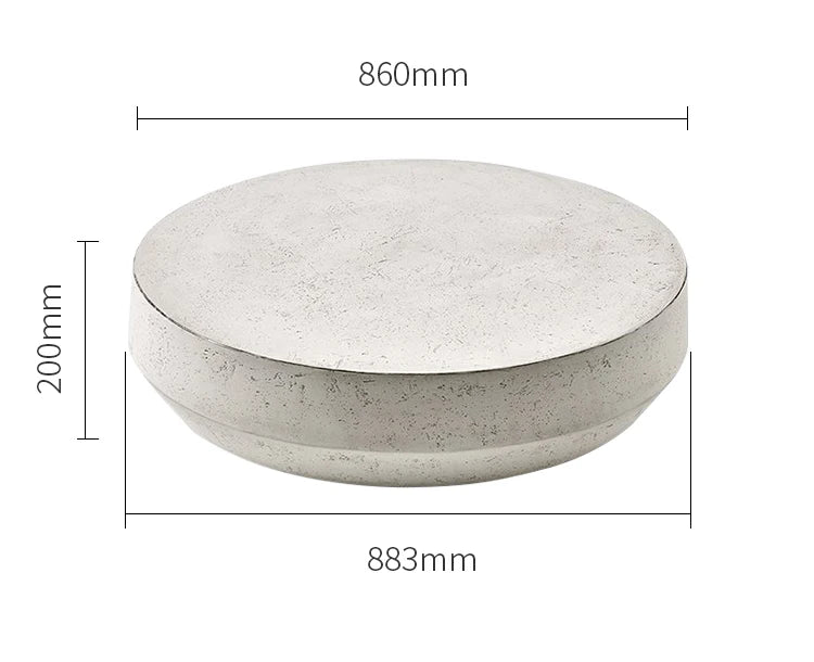 modern design round cement  glass top minimalist combination coffee table set living room furniture