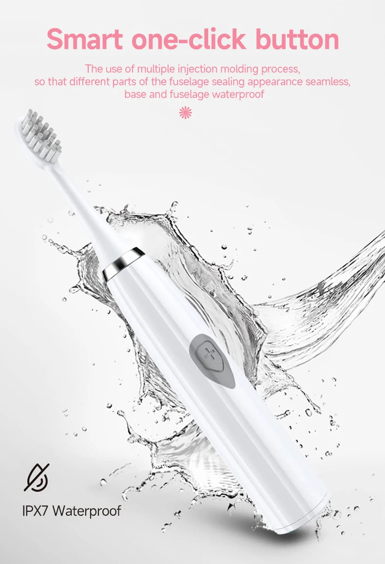 Clearance_Electric Toothbrush for Adults Soft Portable Battery Endurance IPX6 Waterproof Intelligent Effective Oral Care Men Wom