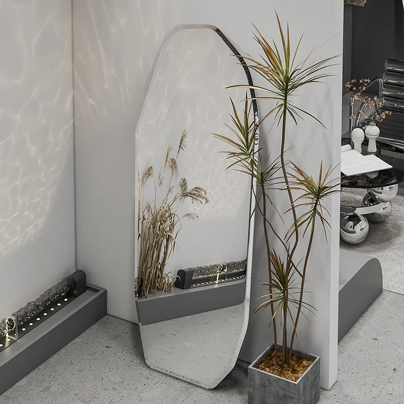 Standing Full Body Mirror Standing Dressing Aesthetic Modern Abnormity Mirror Irregular Minimalist Big Espelhos Home Decorations