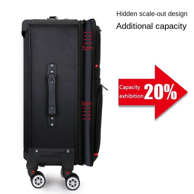 Large capacity Travel Suitcase Trolley Bag Waterproof Oxford Rolling Luggage Universal wheels 20 inch Cabin Carry on Luggage