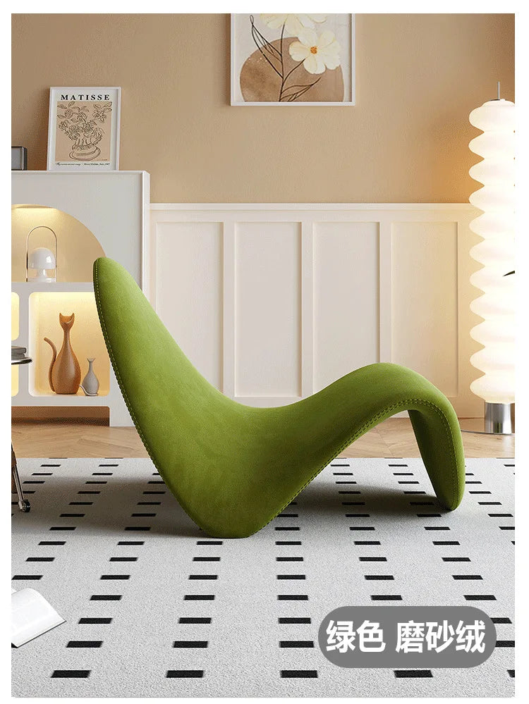 Velvet Italian Minimalist Lazy Sofa Chair Living Room Furniture Modern Minimalist Single Leisure Chair Nordic Lamb Lounge Chair