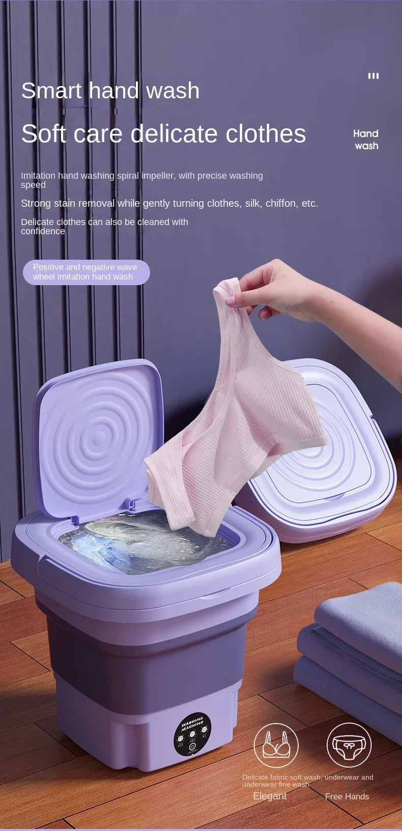 2025 Folding Washing Machine Portable Mini Dehydratable Dormitory Student Socks Underwear Panties Home Appliance Free Shipping