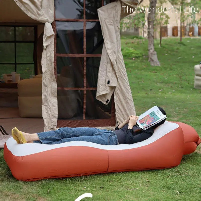 Lazy Inflatable Sofa Outdoor Portable Automatic Fast Inflatable Bed Camping Picnic Air Cushion Bed Anti-rollover