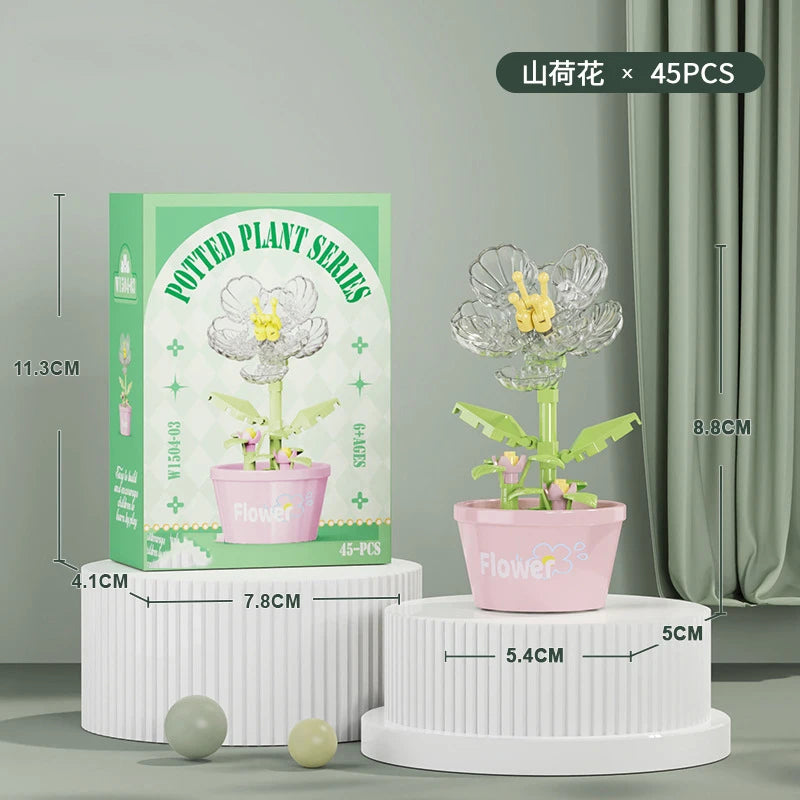 Bouquet Flower Mini Diy Building Block Toys for Children Bricks Blocks for Adults Constructor Micro Bricks Construction Set Gift