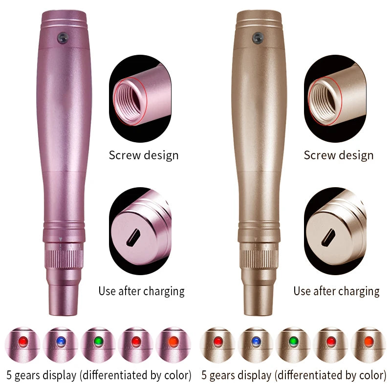 Professional Derma Pen Microneedle Pen With Needles Cartridges Skin Care Device Wireless Microneedling Machine Beauty Tool