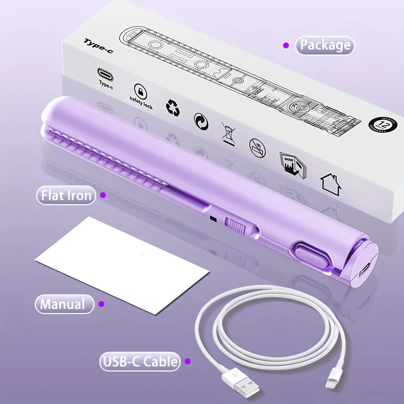 Portable Mini Hair Straightener Lightweight 180 Degrees Celsius Constant Temperature Control, Suitable for Bangs and Short Hair