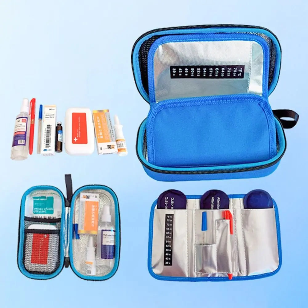 Portable Waterproof Oxford Insulin Cooling Bag Carry-on Diabetic Thermal Insulated Refrigerated Ice Pack Freezer without Gel