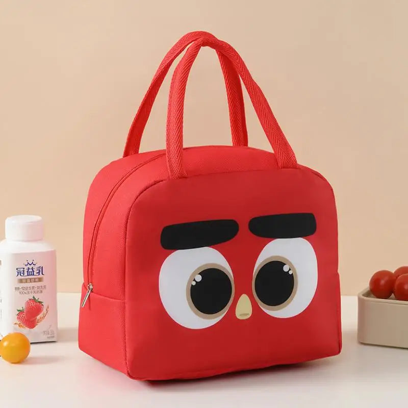 Cartoon Insulated Bag Oxford Cloth Lunch Box Bag Insulated Bento Box Bag, Hand In Hand Rice Bag Camping Fresh-Keeping Ice Bag