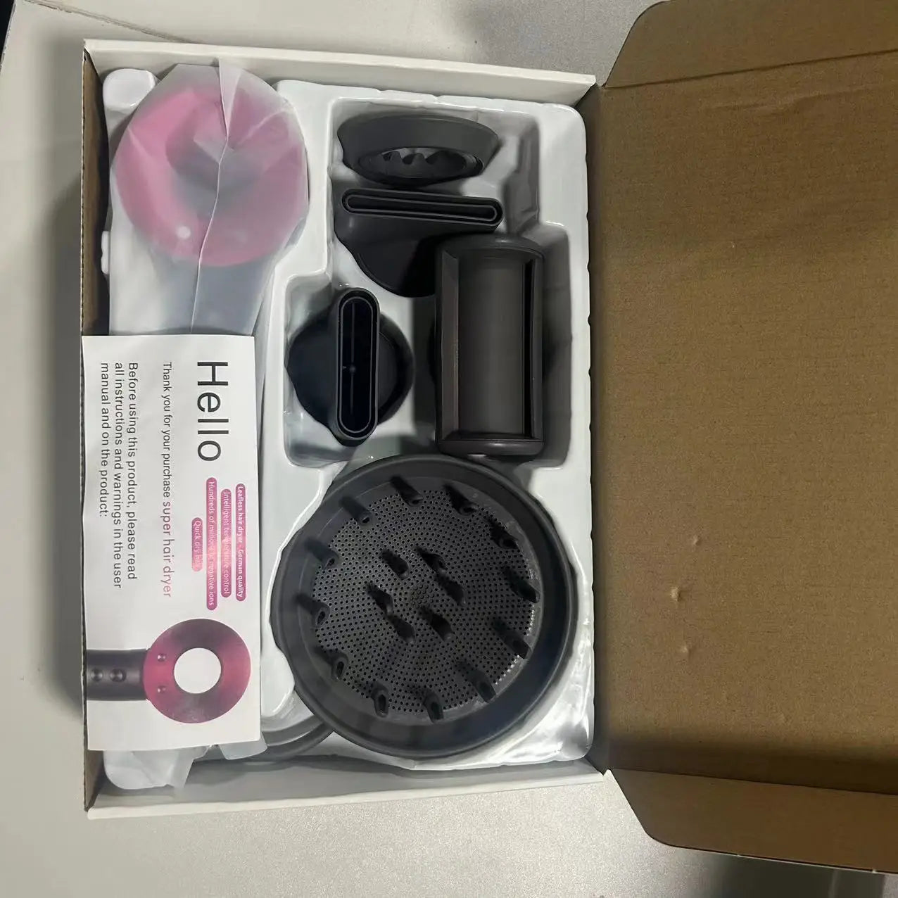 5 in 1 Electric Ionic Hair Dryer High Speed Bladeless HairDryer Negative Ion Professional 1.8M Super Leafless Hair Dryer