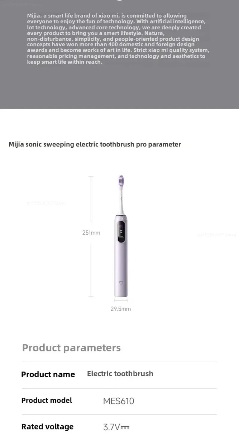 New Xiaomi Mijia Sonic Sweep Vibration Electric Toothbrush Pro Intelligent Tooth Surface Recognition Digital Display Reminder