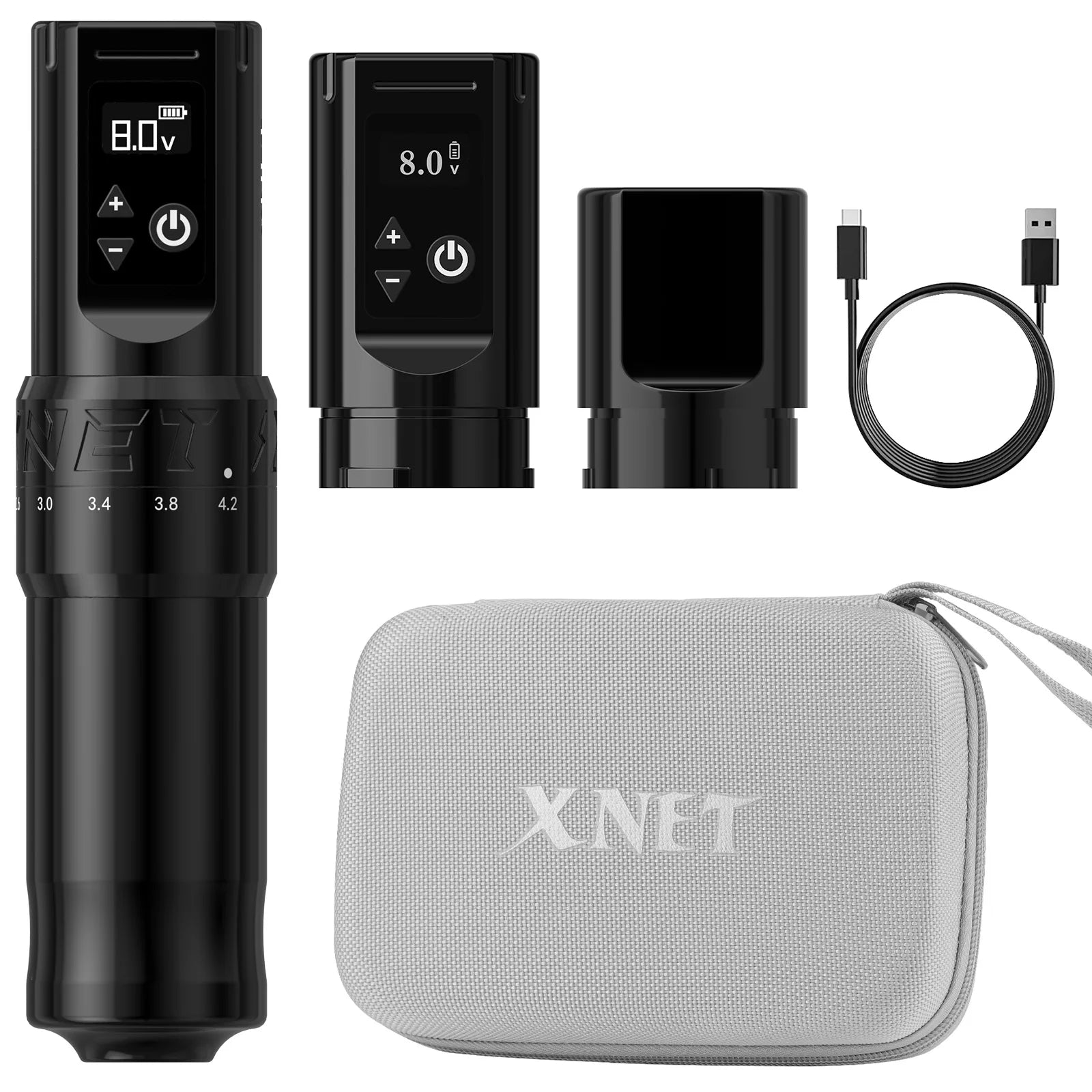 XNET T1 Wireless Tattoo Machine Pen 7 Adjustable Stroke Custom Motor LCD Screen Battery Makeup Microplasty Pen For Tattoo Art
