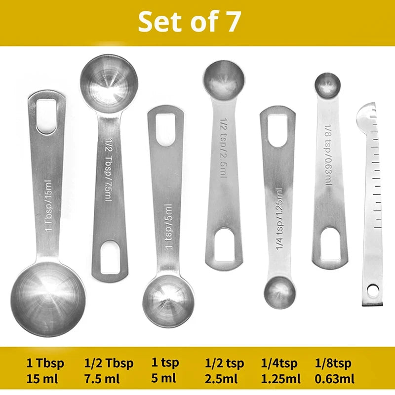 6/9/11Pcs Measuring Spoons Set Stainless Steel Seasoning Coffee Scoop Measuring Spoon With Scale Kitchen Baking Measuring Tools