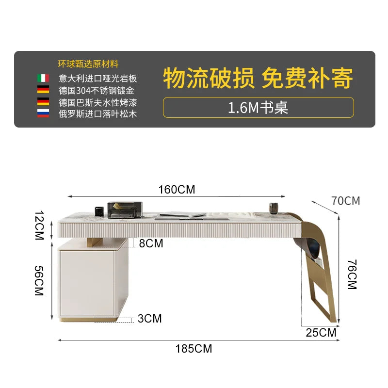 Nordic office desk with cabinets Modern high-end luxury countertop computer desk Elegant Design mesa para computador furniture