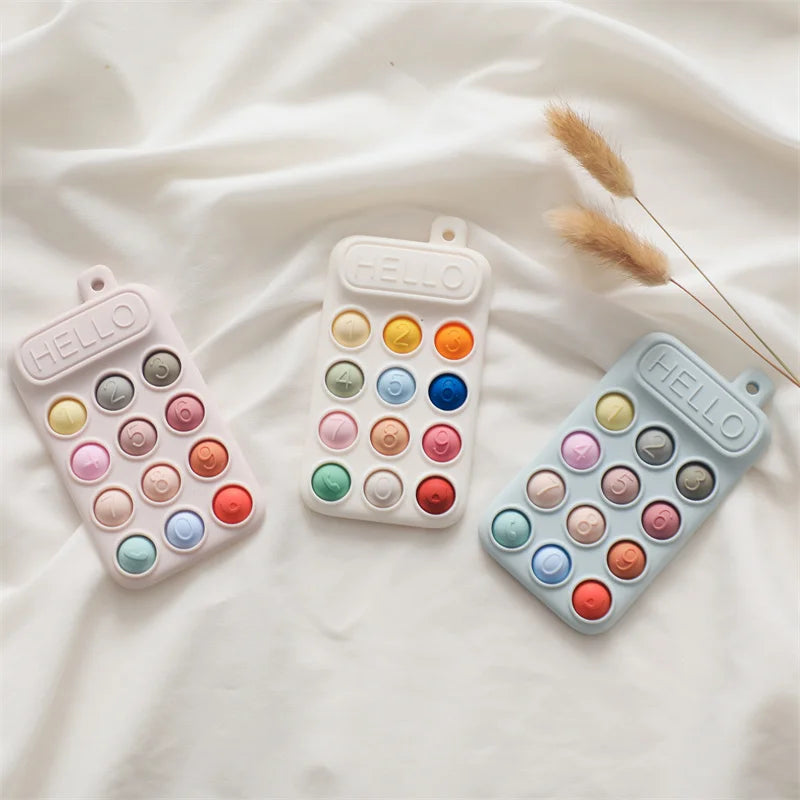 Baby Phone Teether Toy Telephone Sleeping Pacifier Clip Bracelet Simulation Phone Toys Early Educational Learning Toy Kids Gifts