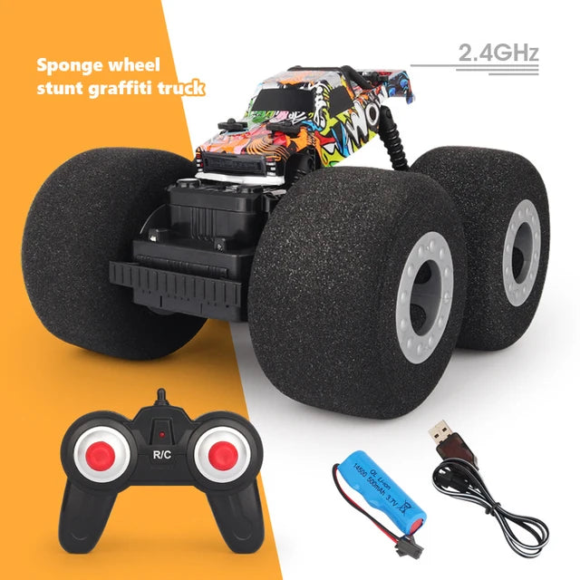 RC Car Stunt Drift Soft Big Sponge Tires Buggy Vehicle Model Radio Controlled Machine Remote Control Toys For Boys Gifts Indoor