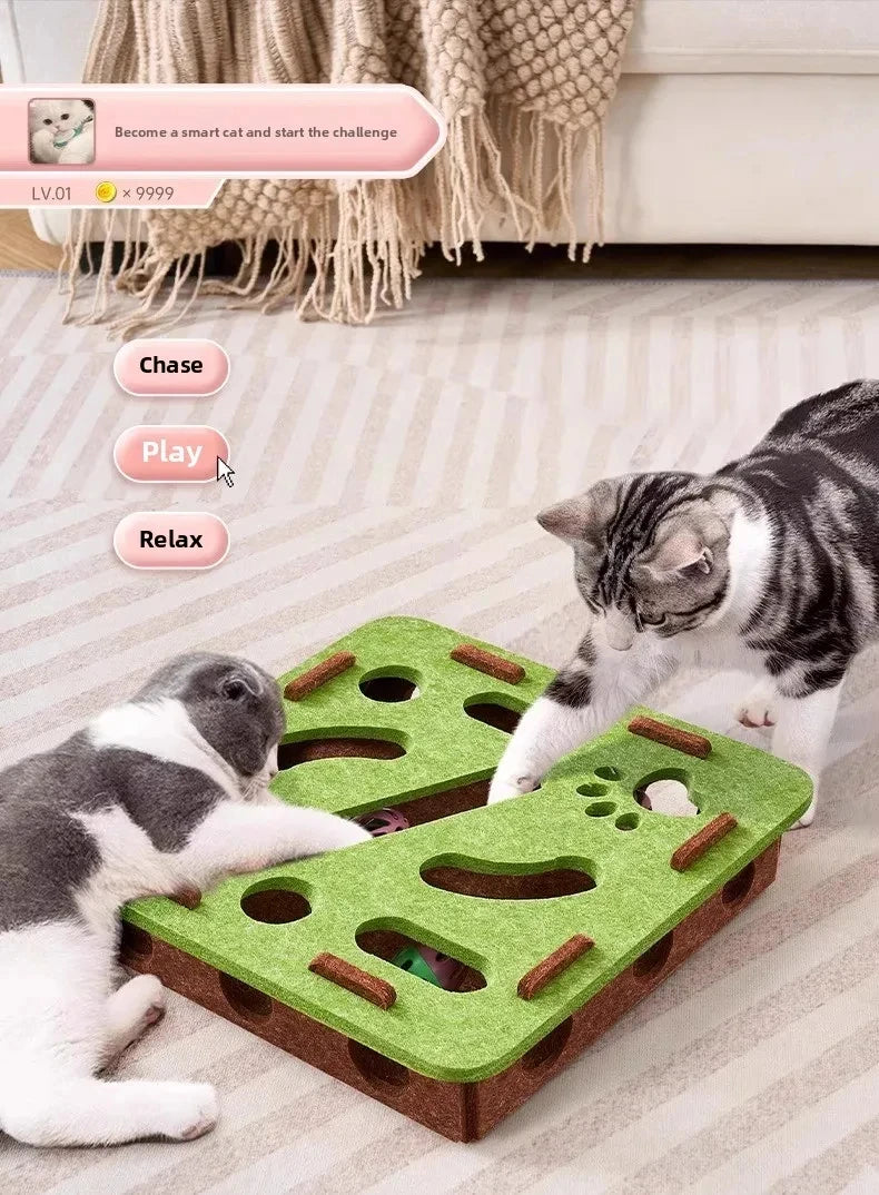 Cat Puzzle Toy Felt Puzzle Box Cat Exercise Toy With Ball Indoor Sports Entertainment Hunting Cat Toys For Indoor Cats