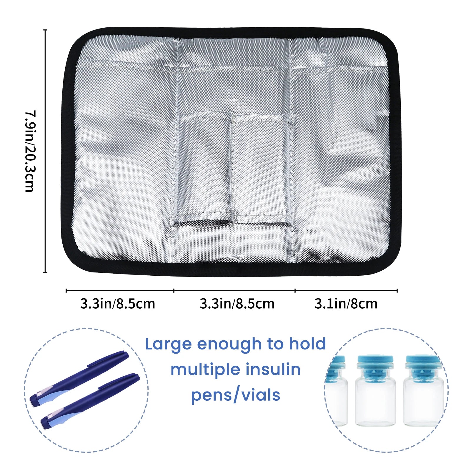Insulin Bag for Diabetics - Pu Leather Double Layer Case for Insulin Pens, Test Kits, Travel Medical Organizer with Handle