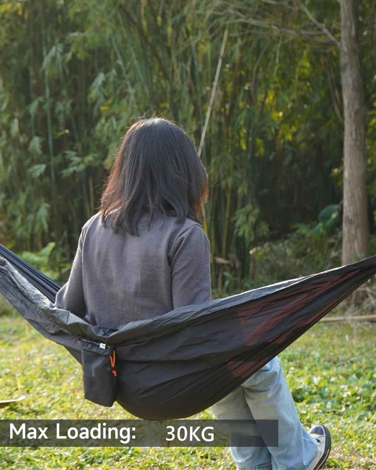 Outdoor 2-in-1 sunshade double-person anti-rollover mosquito-proof hammock, camping quick-opening hammock, with storage hammock