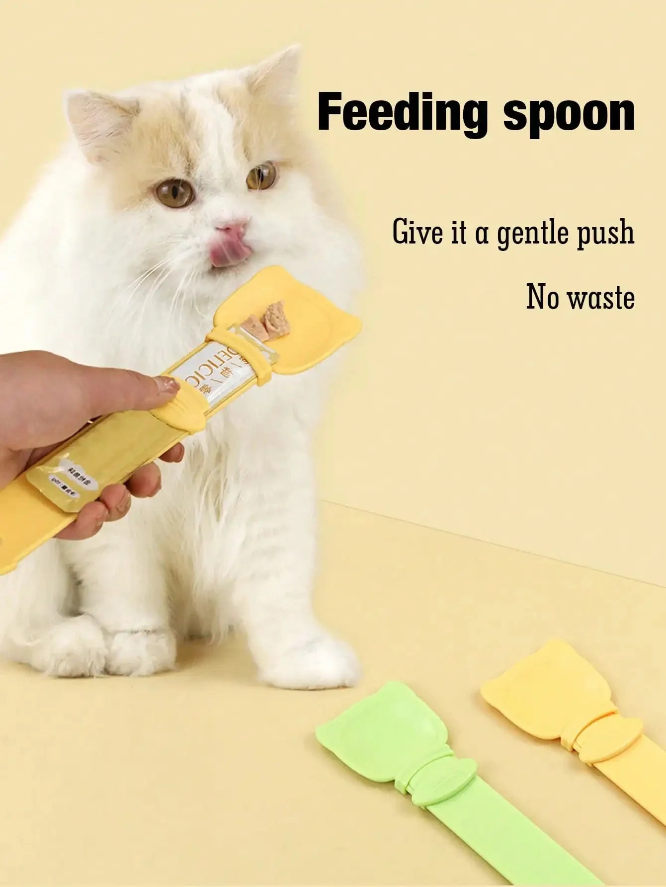 Cat Strip Feeder Spoon Long Handle Cat Food Strip Squeezer Pet Meat Mud Food Squeeze Treat Dispense Spoon For Cats Pet Supplies
