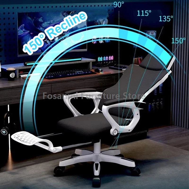 Breathable High Elastic Mesh Office Chair Comfortable Gaming Computer Chairs Adjustable Home Gamer Desk Swivel Chair Reclining