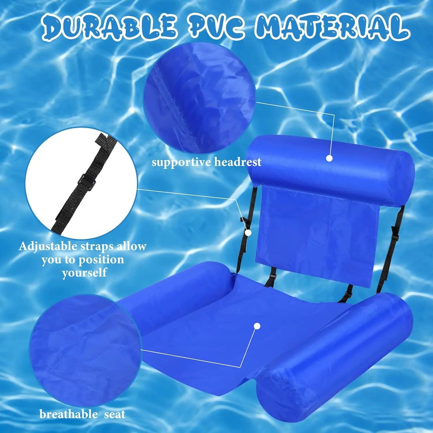 Folding Pool Chair,Inflatable Pool Float, Hammock Inflatable Pool Float,Multi-Purpose Pool Hammock Portable Water Hammock hamaca