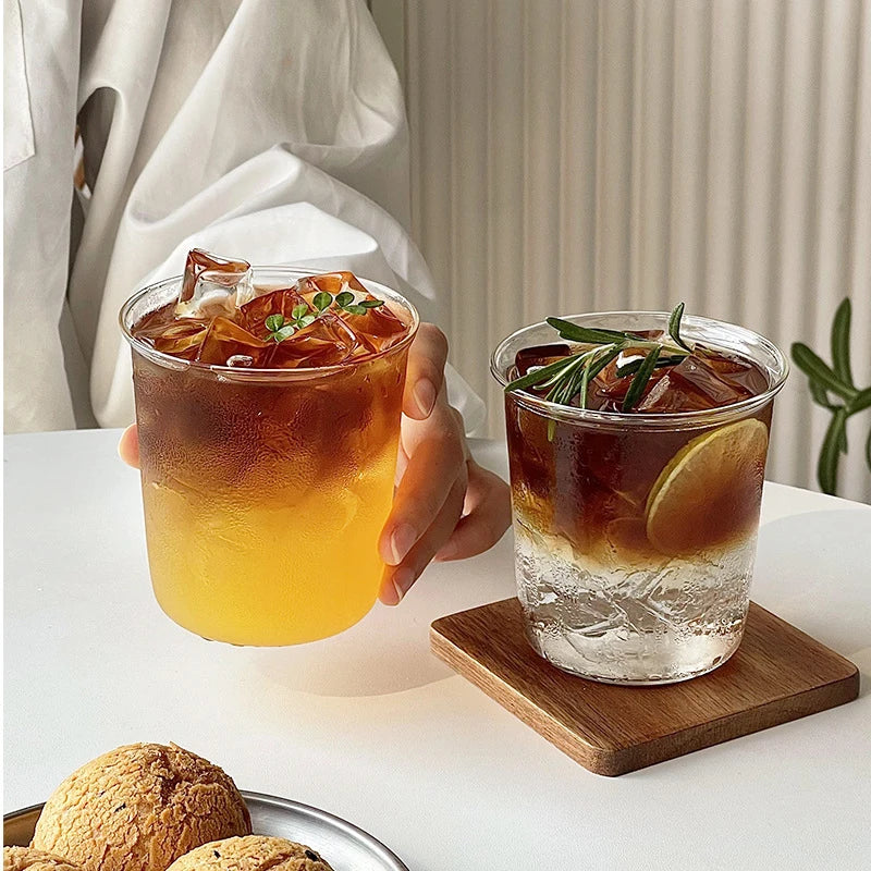 Household Glass Coffee Cup Curled Latte Cups Drinkware Juice Milk Simple Mug Transparent Water Bottles Glassware Cups Coffeeware