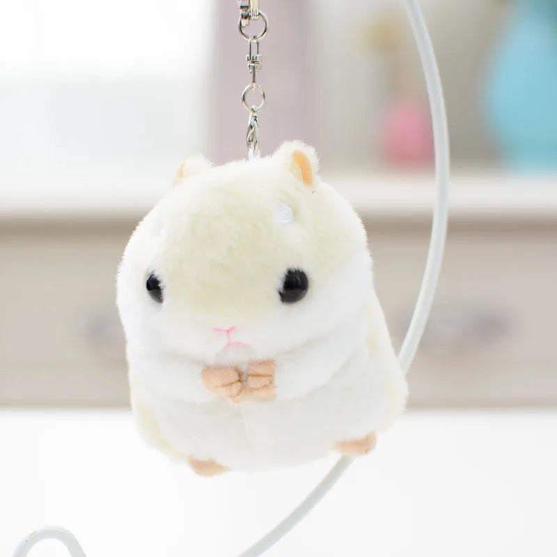 Cute Hamster Stuffed Animal Hamsters Plush Toy Small Stuffed Doll with Chain for Kid Boy Girl Goodie Bag Fillers Birthday Gift