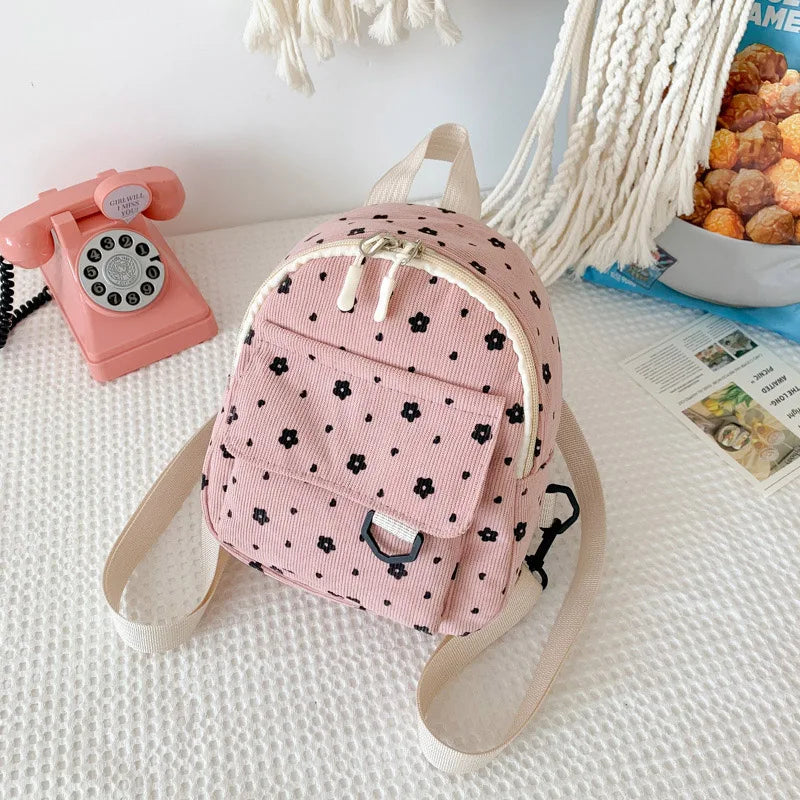 Velvet Mimi Backpack for Kids New Cute Print Zipper Princess Girl Travel Bags Korean Fashion Simple Student School Bags